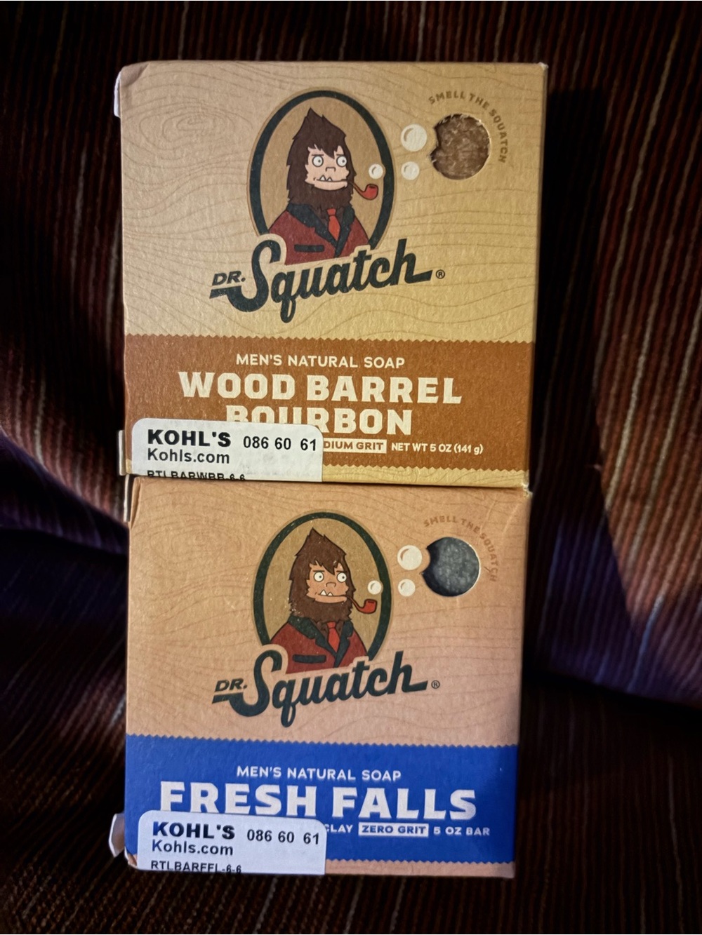Dr. Squatch Men's Natural Soap - Wood Barrel Bourbon & Fresh Falls